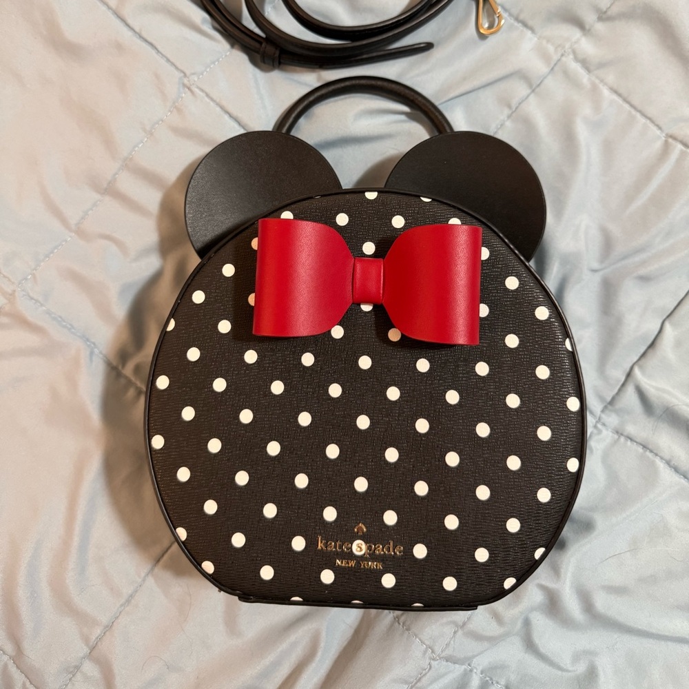 Kate Spade Black and Red Polka Dot Mouse Ears Bag